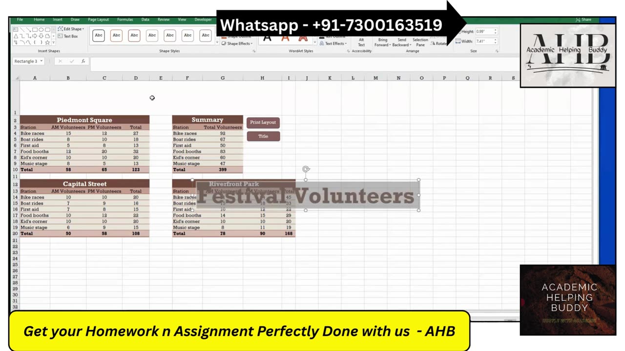 Excel Module 12 SAM Project 1b - Piedmont Riverfront Festival New Perspectives Excel 365/2021