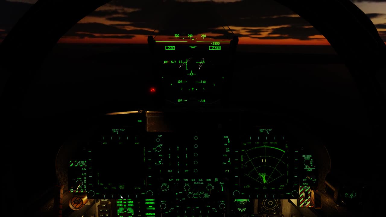 Night landing F/A-18C Guam AFB , USMC VMFA-122 Crusaders