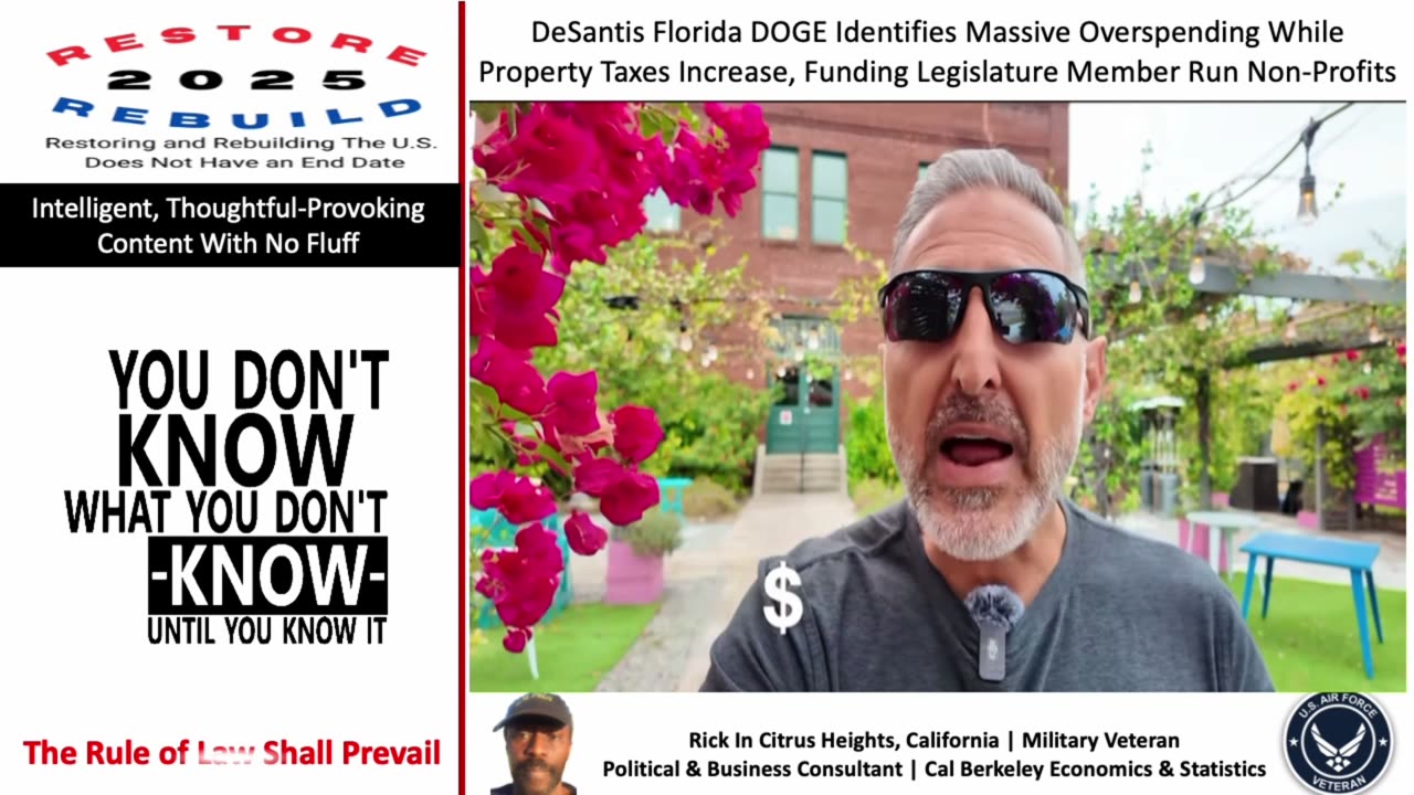 DeSantis FL DOGE Identifies Massive Overspending While Property Taxes Increase, Funding Non-Profits