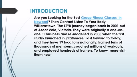 Listen To Your Body Williamstown- The Best Gym in Newport.