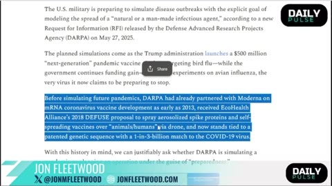 DARPA's Next Planned Pandemic Revealed? ft. Jon Fleetwood| Daily Pulse