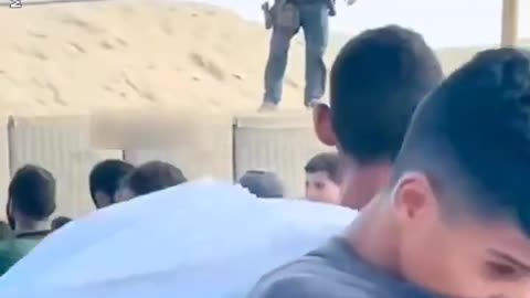 Palestinians say the American contractors at the Humanitarian aid distribution