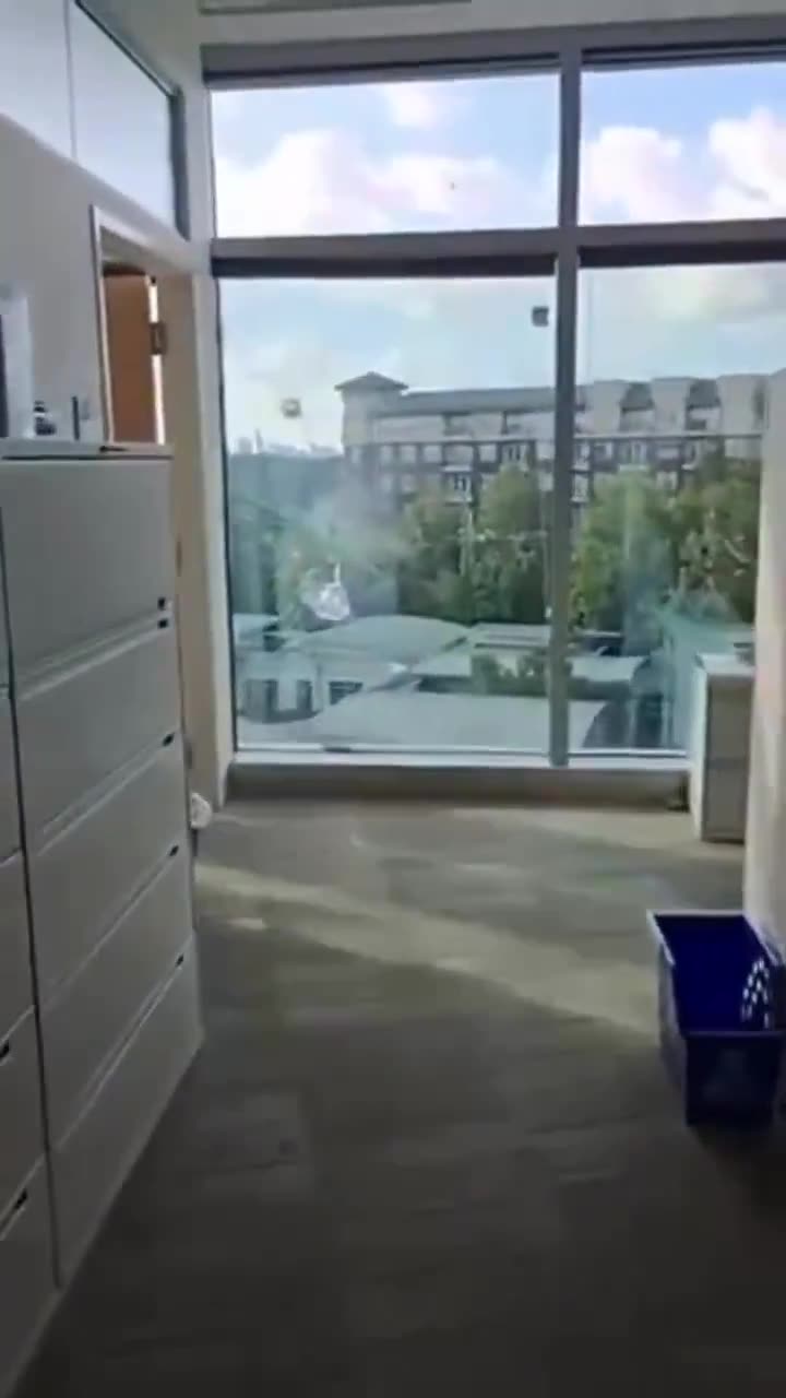 WATCH: Video shows bullets on the ground and bullet holes in windows inside CDC Headquarters