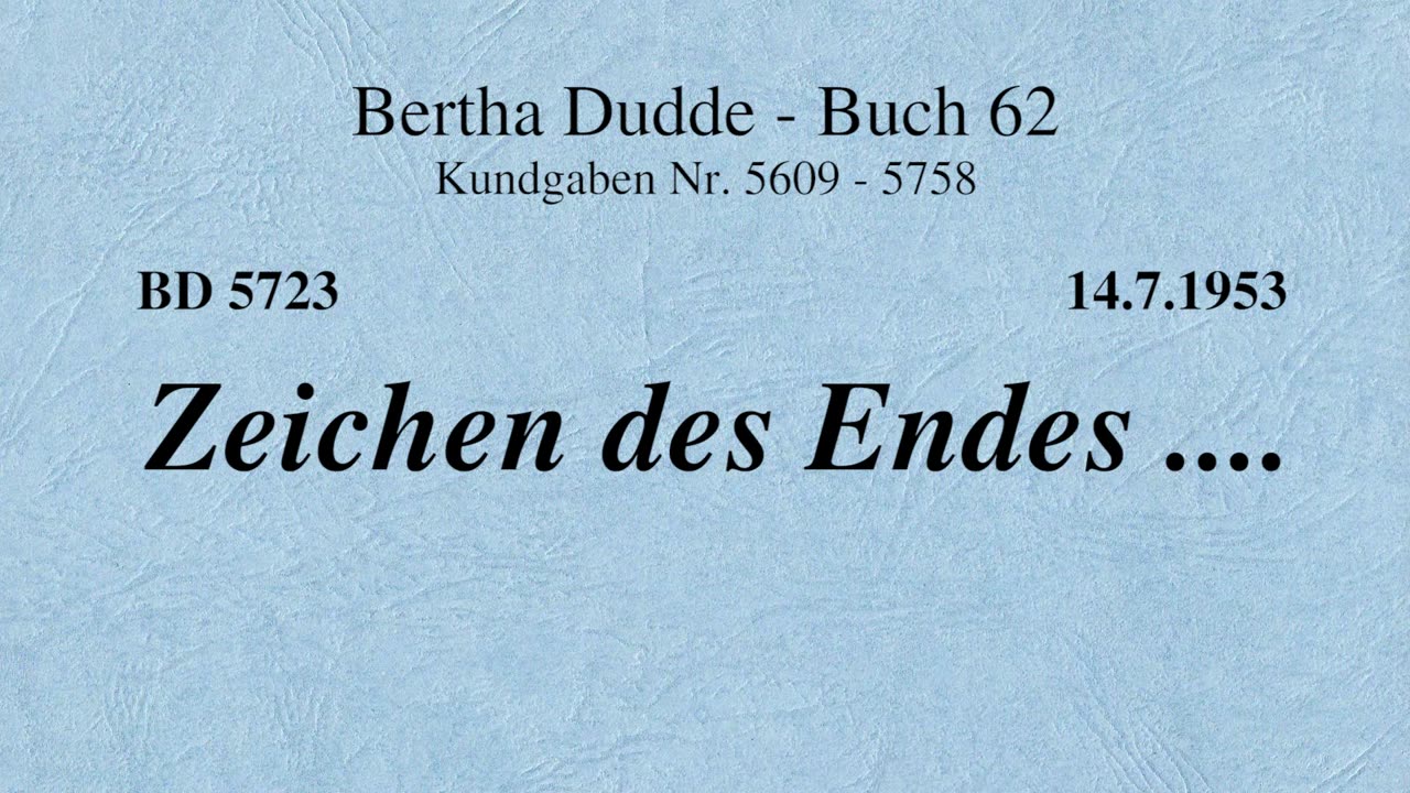 BD 5723 - ZEICHEN DES ENDES ....