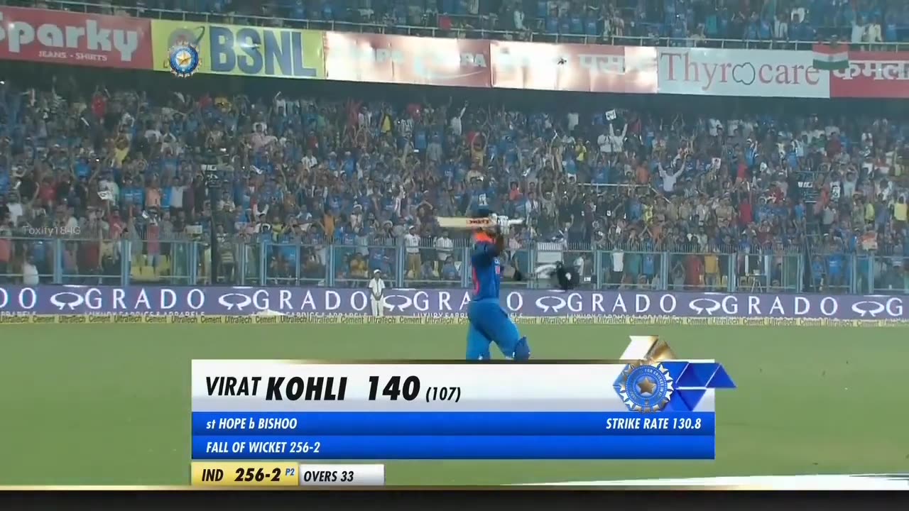 Virat Kohli 140 off 107 balls vs West Indies