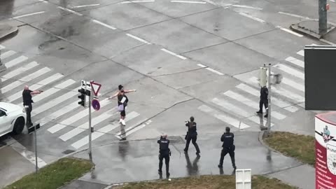 Apparent Standoff Between Police and Woman With Knife in Vienna, Austria