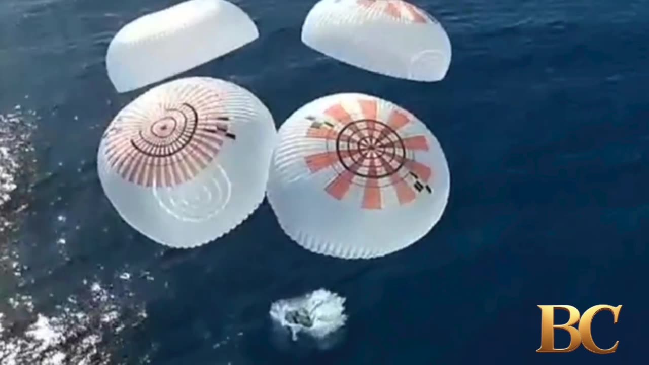 Four space tourists return to Earth after a private flight over the poles