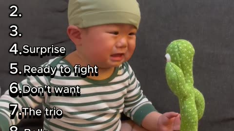 baby and cactus