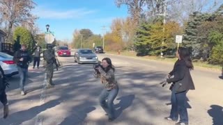 Close up footage of this raid