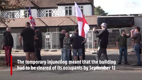 Moment 'flares' thrown at Epping asylum hotel after asylum seeker guilty of assaulting teen