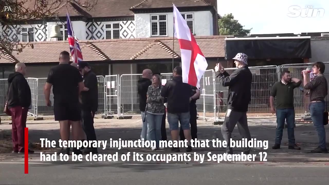 Moment 'flares' thrown at Epping asylum hotel after asylum seeker guilty of assaulting teen