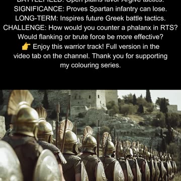 Argos vs Sparta 730 BC Spartan Defeat at Hysiae #AncientGreece