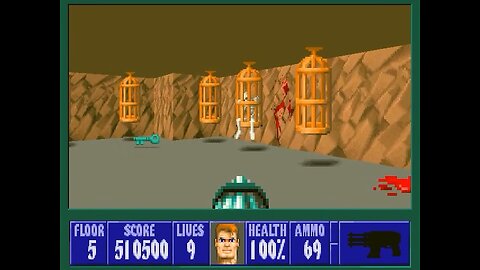 Wolfenstein 3D, DOS, 1992 - 100% Complete, Episode 4 Floor 5 (A Dark Secret)