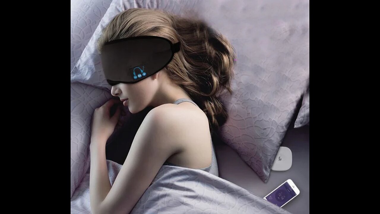 Bluetooth 5.0 Sleeping Eye Mask with Built-in Speakers Microphone, for Home, Office and Travel