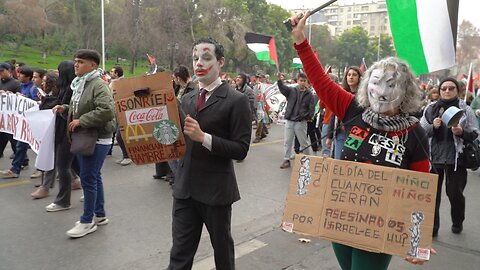 Miles marchan en Chile contra la hambruna y el genocidio en gaza