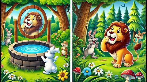 The Clever Rabbit and the Proud Lion moral story for kids in hindi