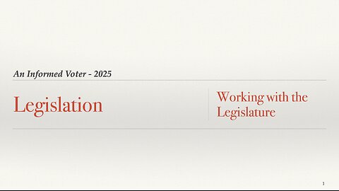 #10 - Legislation - Working with the Legislature 2025 - Skeet Arasmith