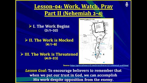 Nehemiah Lesson-04: Work, Watch, Pray (Part II)