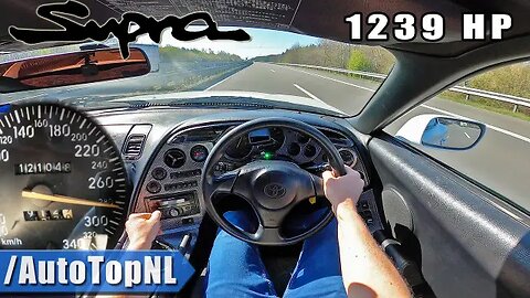 1239HP Toyota Supra HUGE TURBO! on AUTOBAHN (NO SPEED LIMIT) by AutoTopNL