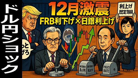 🤣日銀利上げとFRB利下げで動く12月のドル円！金利イベントの「順当」と「想定外」を読む