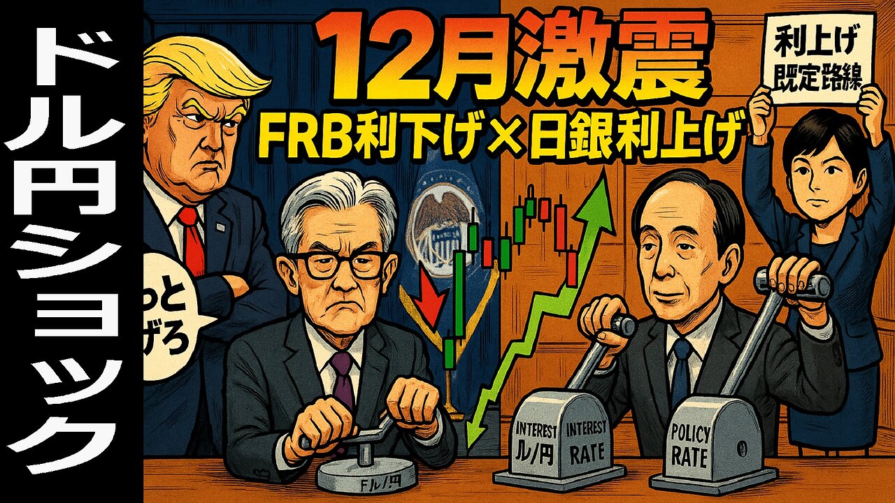 🤣日銀利上げとFRB利下げで動く12月のドル円！金利イベントの「順当」と「想定外」を読む