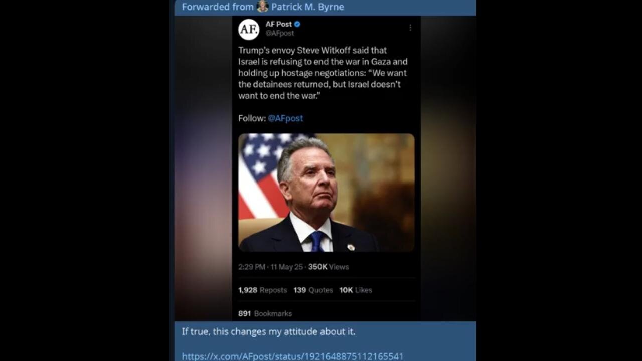 'Israel doesn't want to end the war' - Steve Witcoff