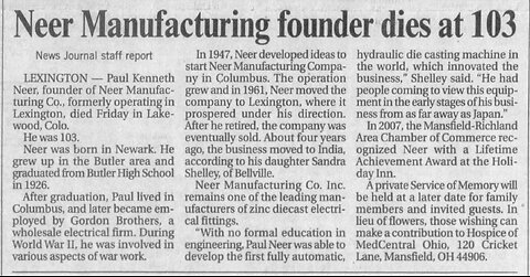 CHAMPIONS of INDUSTRY -- PAUL & DORIS NEER