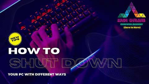 How To Shut Down Your Pc In Different Ways