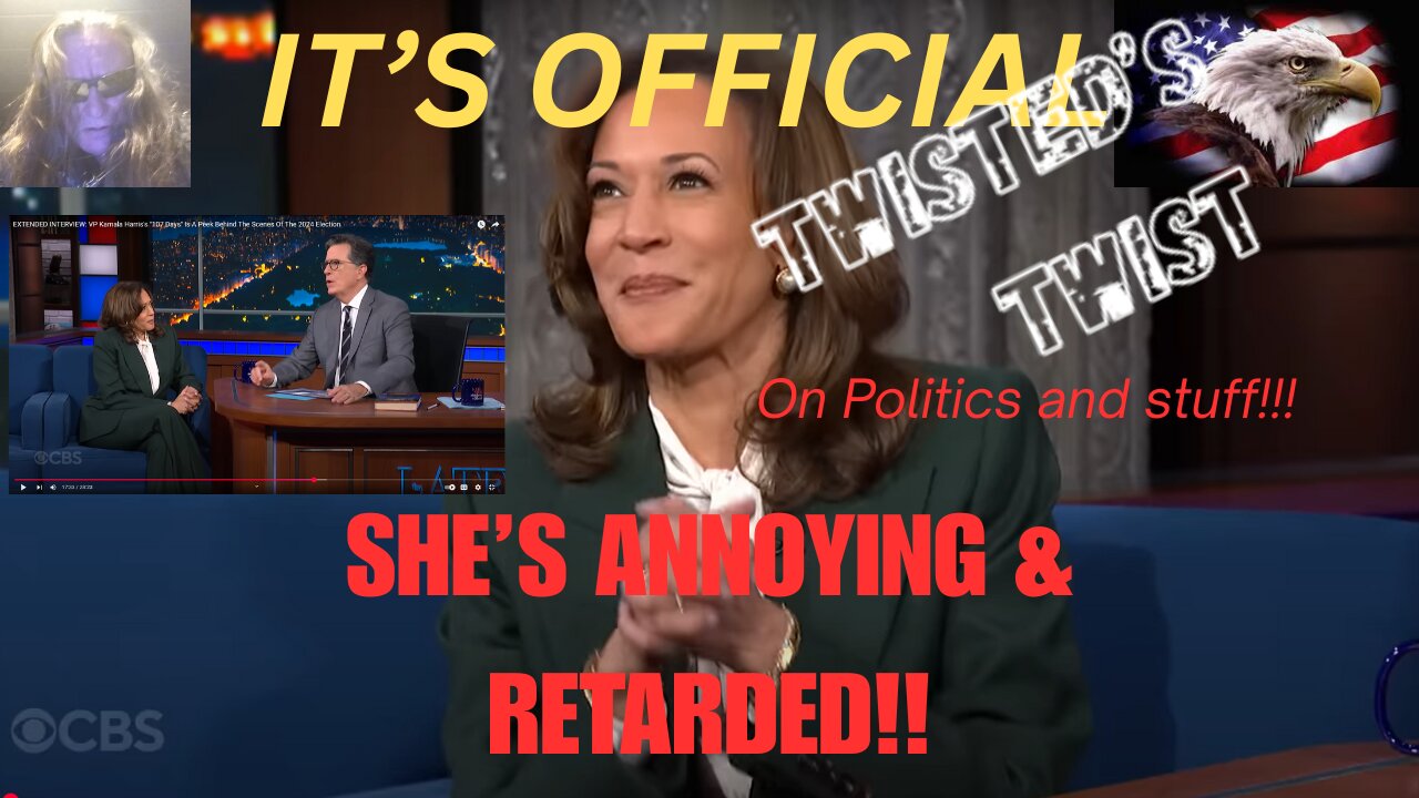 Kamala Harris Incoherent interview on Colbert She is officially retarded.