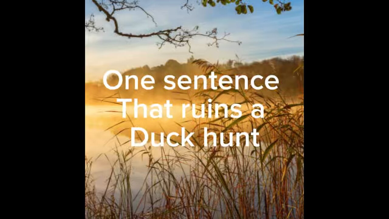 One sentence that ruins a duck hunt