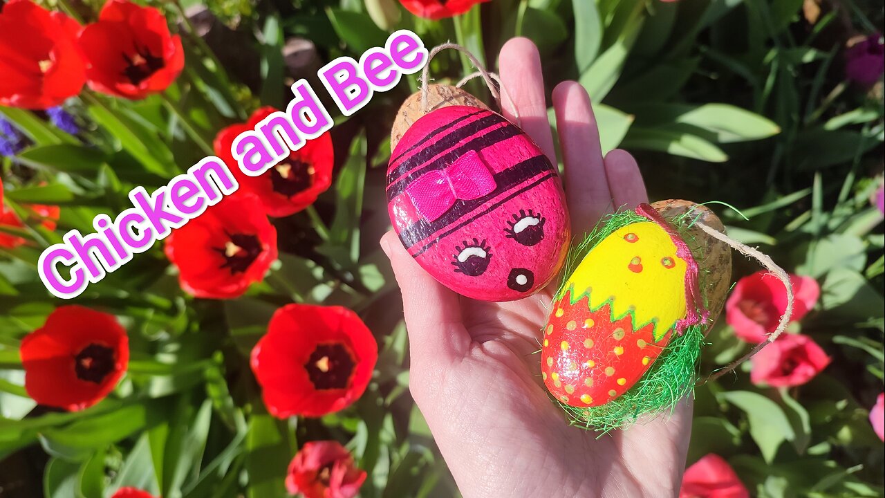 Chicken and Bee - Happy Easter Day, Happy Spring - Creative hobby