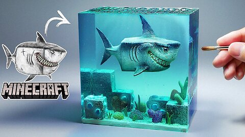 How To Make Realistic MINECRAFT Shark In The Water Diorama