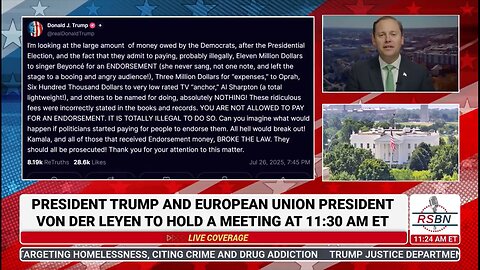 Trump meets EU leader Ursula 27/07/2025