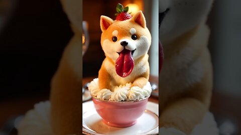 The cute dog ate ants along with the ice cream AI