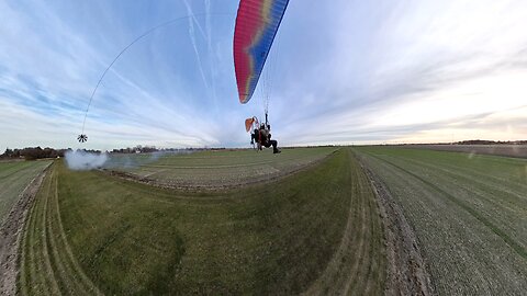 paramotoring with smoke