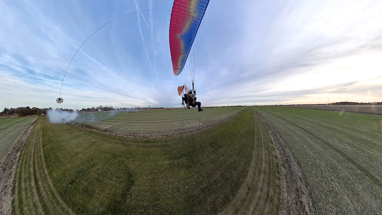 paramotoring with smoke