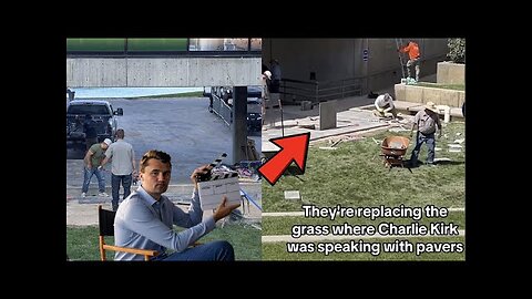 THAT'S A WRAP! THEY'VE ALREADY COVERED UP THE STAGE OF CHARLIE KIRKS FAKE DEATH WITH CONCRETE!