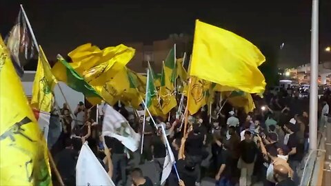 Pro Iranian protests in Baghdad going towards the US Embassy.