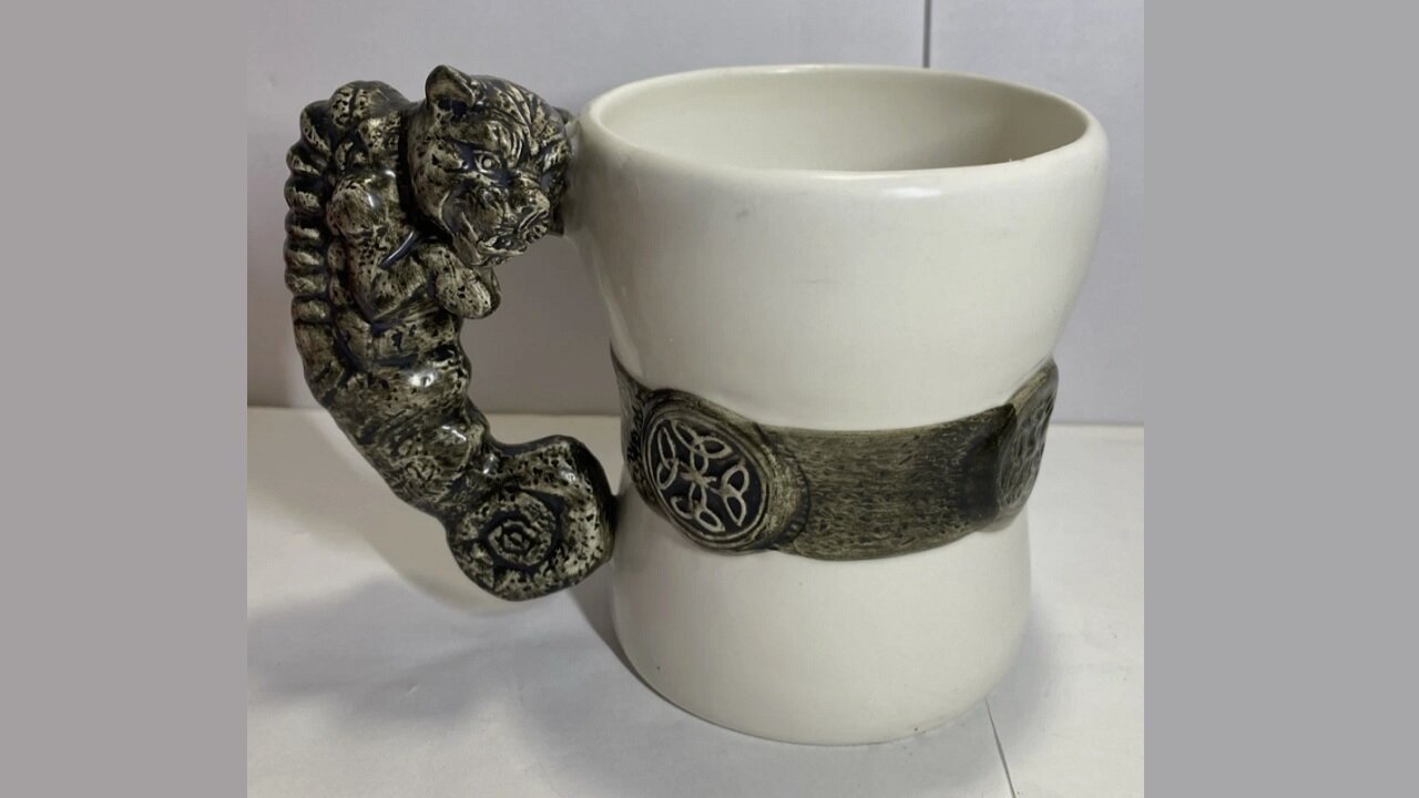 Clean, Weird, Freaky & Fun: VTG 1997 Vandor Ceramic Goth Gothic Gargoyle Handle Mug (EUC)