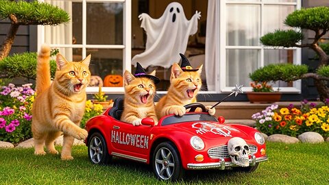 Ginger Kittens Get EPIC Halloween Costumes! 🎃👻 | Scary Witch Prank & Sweet Reward 🍬😻