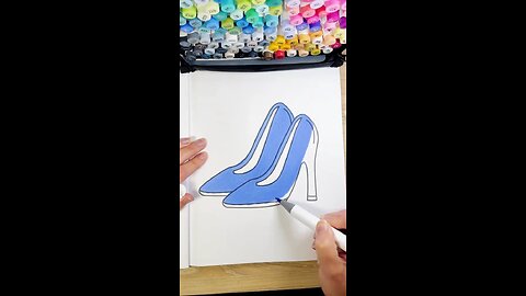 Ladies Heel sketching and colouring