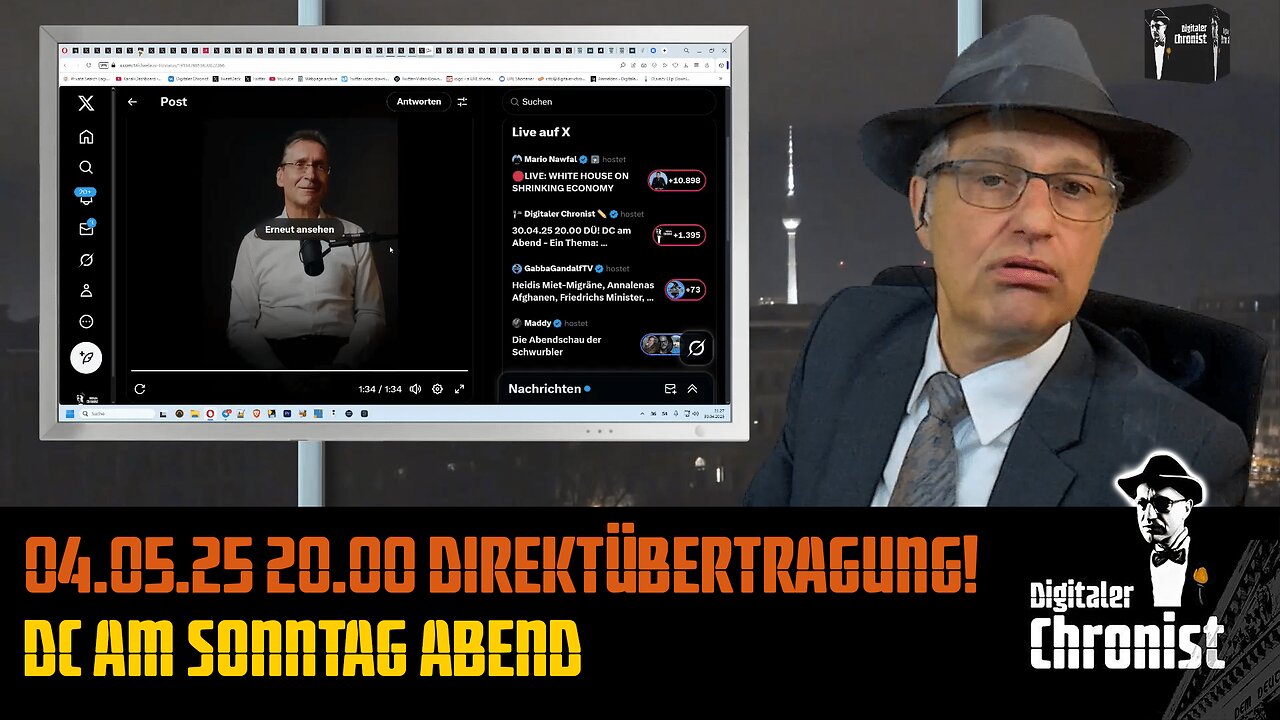 Aufzeichnung vom 04.05.25 Direktübertragung! DC am Sonntag Abend