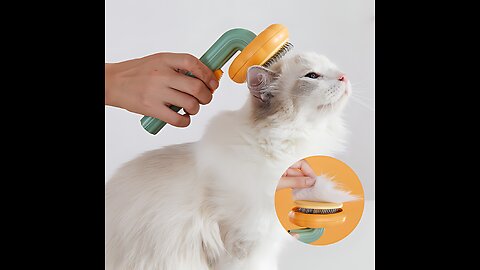 Self-Cleaning Slicker Pet Brush: Gentle Grooming for Dogs, Cats & More