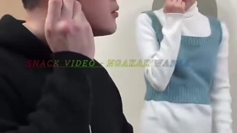 Trick the girl, pretend to eat dirt in her ear