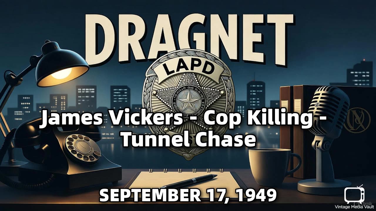 Dragnet - James Vickers - Cop Killing - Tunnel Chase - September 17, 1949 - Classic Police Radio Dra