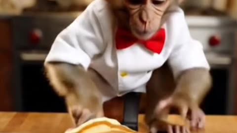 Monkey Chef in Action! 🐒🍳 | Funny Cooking with Monkey