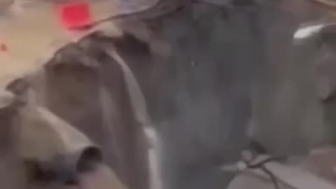 In Thailand's capital Bangkok, a large-scale road collapse occurred, burying parts of a busy street