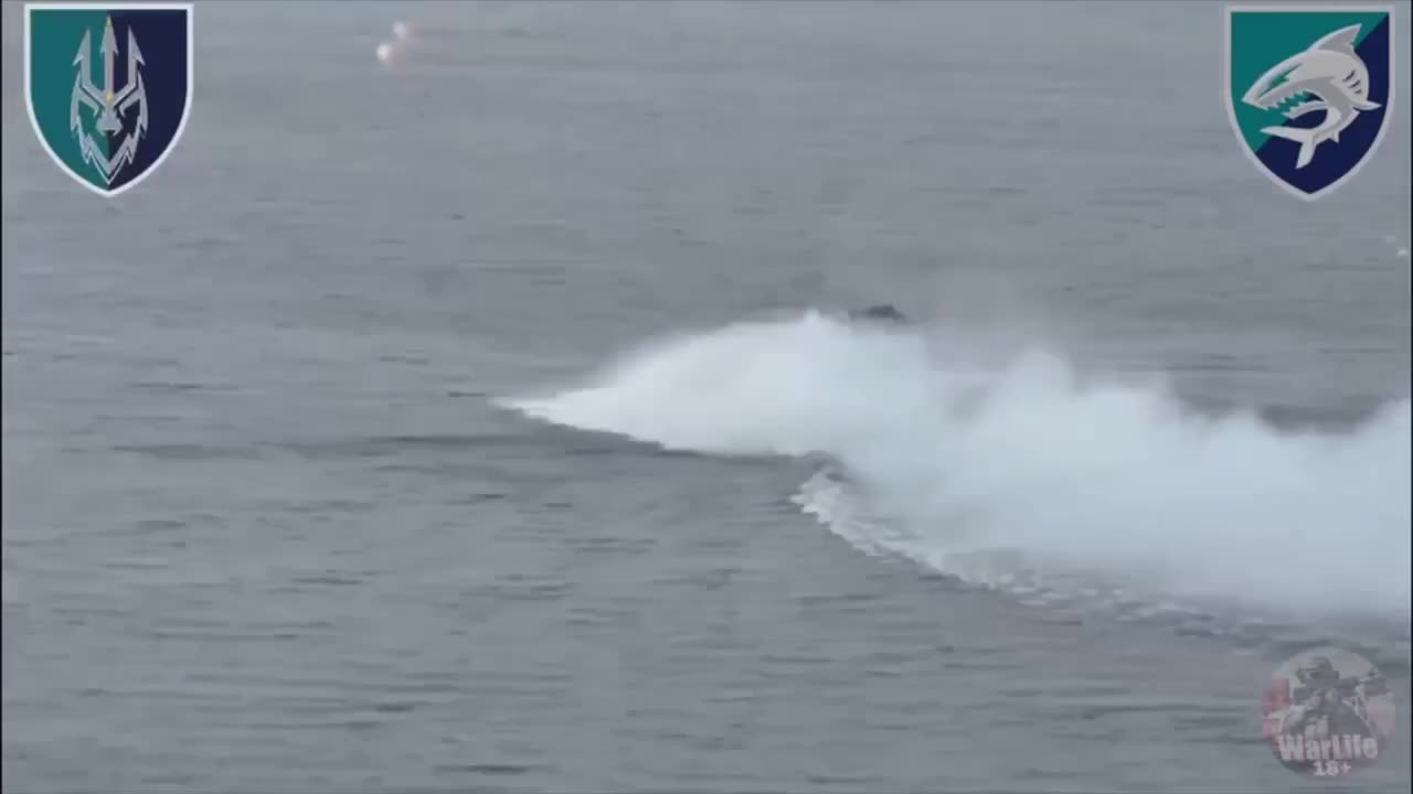 Multiple Speed Boats Loaded with Russian Soldiers the Dnipro River