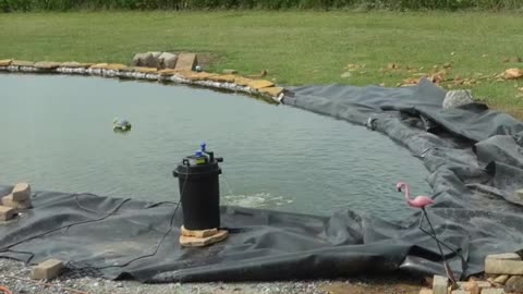 Pond Edge "Hanging Rock" Done & It Looks Dandy! Great Stuff Goo Gun Gave It's All. I'll Get Another.