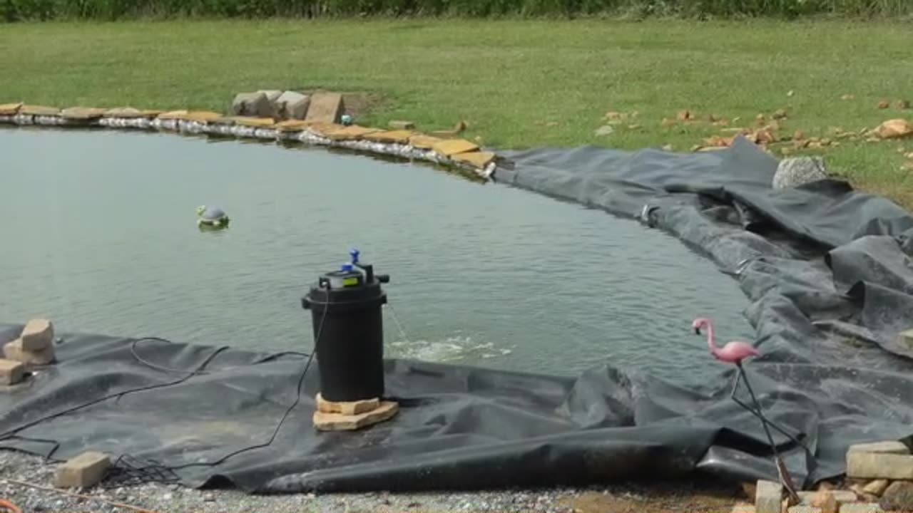 Pond Edge "Hanging Rock" Done & It Looks Dandy! Great Stuff Goo Gun Gave It's All. I'll Get Another.